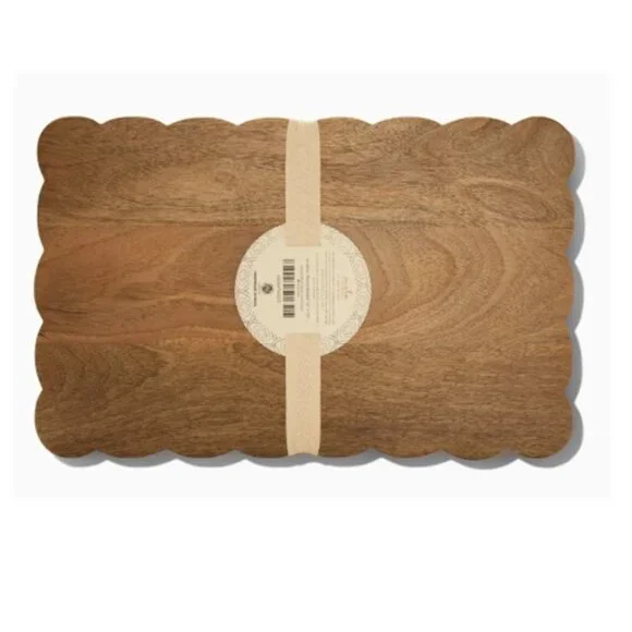 MELA ARTISANS Scalloped Edge Mango Wood Charcuterie Board (BRAND-NEW!) - Picture 1 of 4